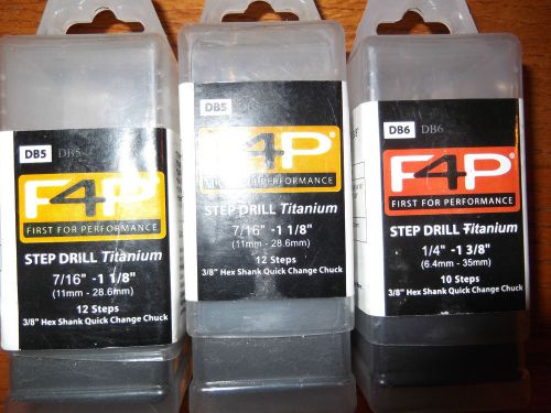 3 f4p titanium step drill bits uni step drill bit for sale
