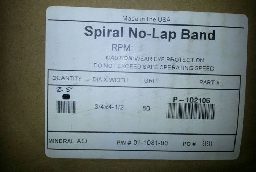 Uneeda 3/4&#034; x 4-1/2&#034; 80 grit spiral bands (25 pack) for sale