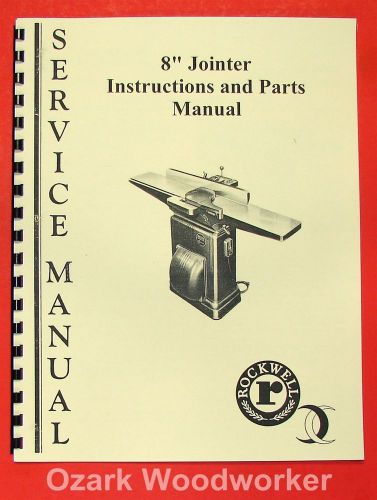 ROCKWELL-CRESCENT 8&#034; Jointer Operator/Parts Manual 0632