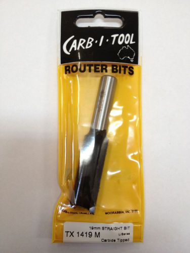 CARB-I-TOOL TX 1419 M 19mm x  1/2 ” LONG CARBIDE TIPPED STRAIGHT CUT ROUTER BIT