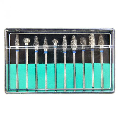 2015 Tungsten Steel Dental Burs Lab Burrs Tooth Drill 10 pcs/ Pack Wheels