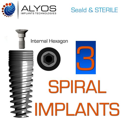 3 Dental Implants Spiral Implant Sterile Sealed Implants internal hex Dentist