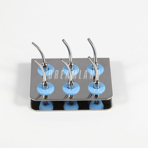 6pcs Dental Prosthetic Tip fit Sirona  with Tip Holder Stand Block