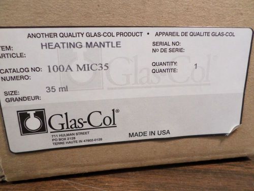 Glas-col 100a micro fabric hemispherical heating mantle 35ml flask capacity 60v for sale