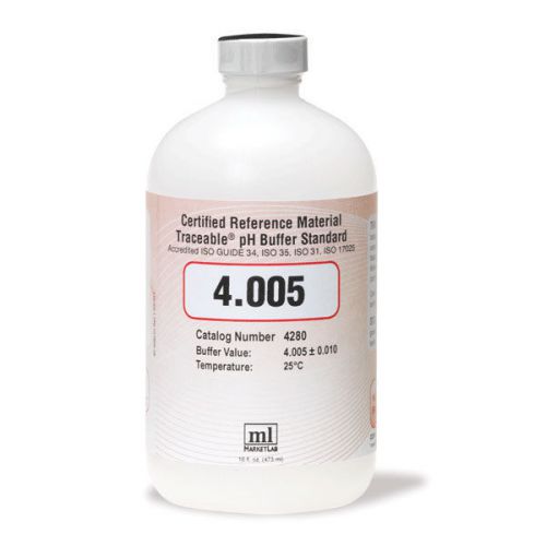 Traceable pH Standard Reference Material 16oz bottle - 4.005 1 ea