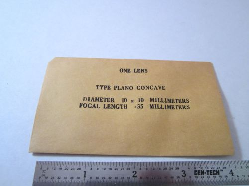 Optical lens plano concave 10x10mmdiameter focallength -35mm laser optics bin#1b for sale