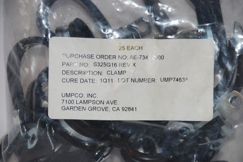 25x UMPCO S325 CUSHOINED MOUNTING CLAMP w/ 1/4&#034; MOUNTING HOLE.  (C14-5-34)