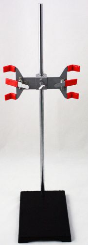 9x6 Cast Iron Burette Support Stand/Double Buret Clamp