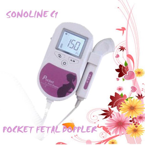Big lcd display pocket fetal doppler baby heart monitor fhr fetus 3mhz probe c1 for sale