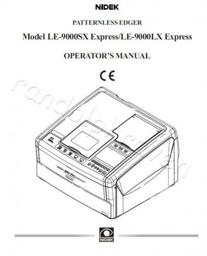 Nidek le 9000 technical service manual, parts list + extras in .pdf   free ship for sale