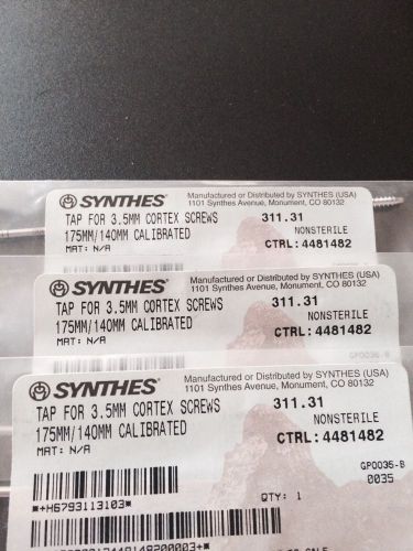 Synthes 310.31 tap for 3.5mm cortex screws 175mm/140mm calibrated