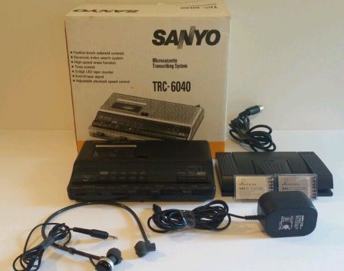Sanyo Microcassette Transcribing System TRC-6040 w 2 new Imation Microcassettes
