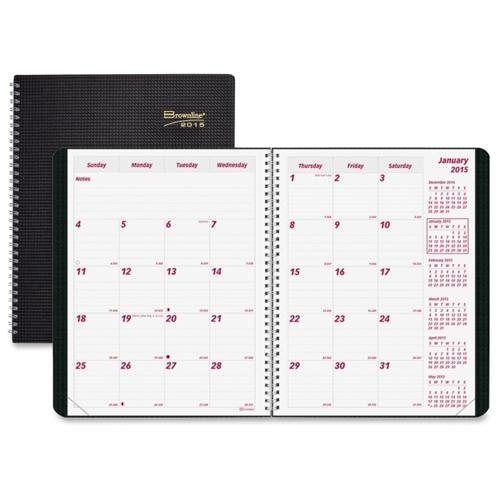 Brownline® DuraFlex 14-Month Planner, Black, 7 1/8 x 8 7/8, 2014-2016