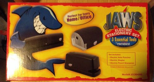 JAWS Electric Office Stationery Set Pencil Sharpener/Stapler/3 Hole Punch -P