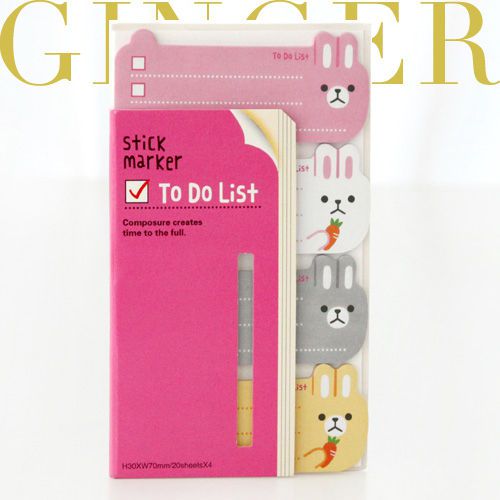 Bunny Rabbt To Do List Stick Post It Bookmark Memo Flags Index Tab Sticky Notes