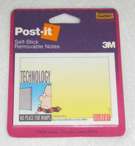 NEW! HTF 1994 3M DILBERT COMIC POST-IT NOTES PAD TECHNOLOGY FOR PLACE FOR WIMPS
