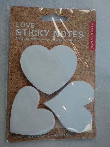 LOVE HEART STICKY POST IT NOTES 50 sheets x 3 pads office supply