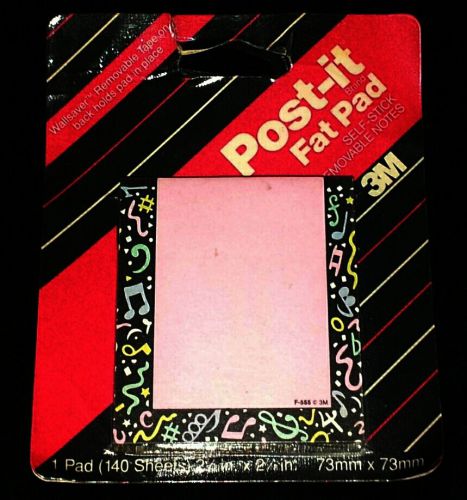 NEW! VINTAGE 1990 3M POST-IT NOTES FAT PAD MUSIC NOTES MADE IN U.S.A. 40 SHEETS