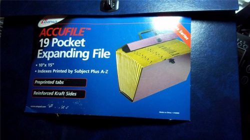 ACCUFILE 19 Pocket Expanding File Navy Blue 10&#034; X 15&#034; Indexes Printed by Subject