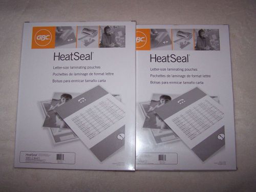(2) gbc 3745022 laminating pouch 3 mil letter 9&#034; x11-1/2&#034;  100/pk clear x 2 for sale