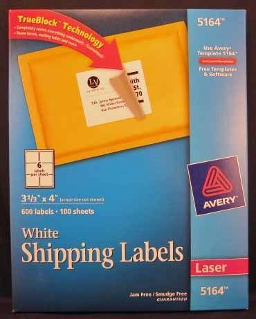 Avery Easy Peel Address Label - 3.33&#034; 4&#034; Length Permanent 600 / Box