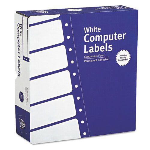 Dot matrix printer address labels, 3 across, 15/16 x 3-1/2, white, 15000/box for sale