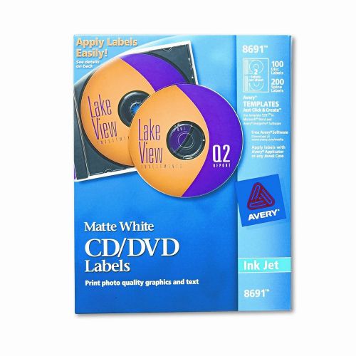 Avery Consumer Products Inkjet CD/DVD Labels (100/Pack)