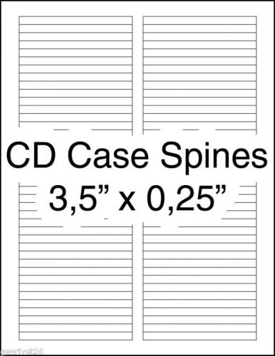 160 CD Case Spine Labels, Laser &amp; Ink Jet Printers 1825