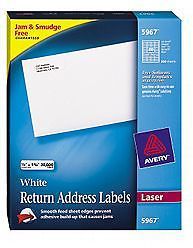 AVERY 5967 LABELS 1/2&#034; X 1 3/4&#034; 20,000 LABELS