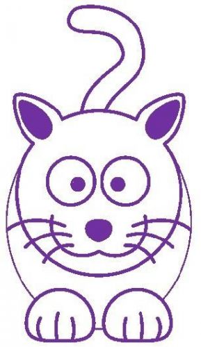 30 Custom Simple Purple Cat Personalized Address Labels