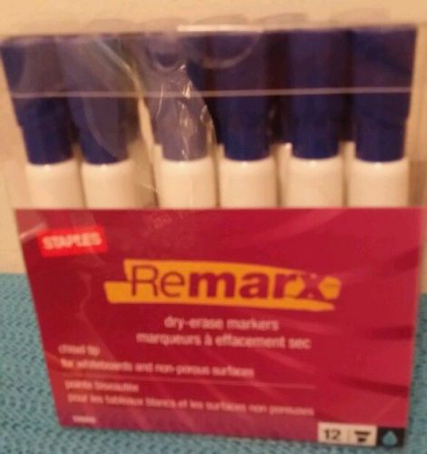 STAPLES Dry-Erase Markers Chisel Tip (Remarx)(BLUE) 12 markers in 1 box