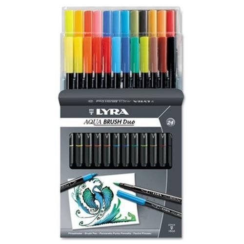 Lyra Dual Tip Marker, Assorted, 24 Per Pack - Fine, Broad Marker Point (6521240)