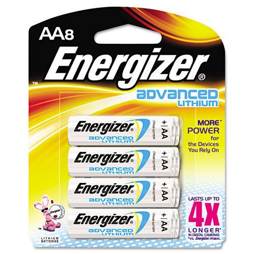 Energizer Advanced Lithium Batteries, AA, 8/Pack