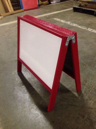 18&#034; X 18.5&#034; Double Side White Dry Erase Board Red Wood Frame Sidewalk Display