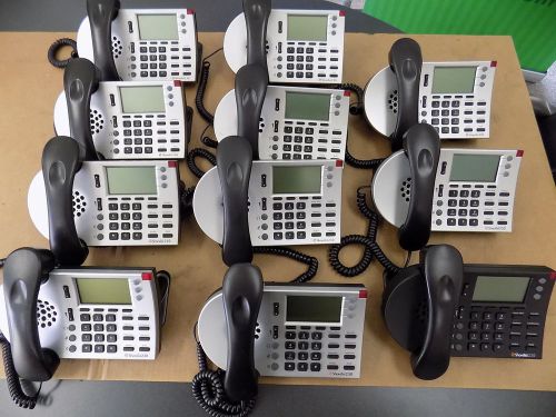 Shoretel IP 230 Model SEV Silver VoIP Business Phones Handsets Bases Lot Of (11)