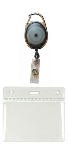 Black premier yo yo badge reel &amp; plastic id badge pocket pouch for sale