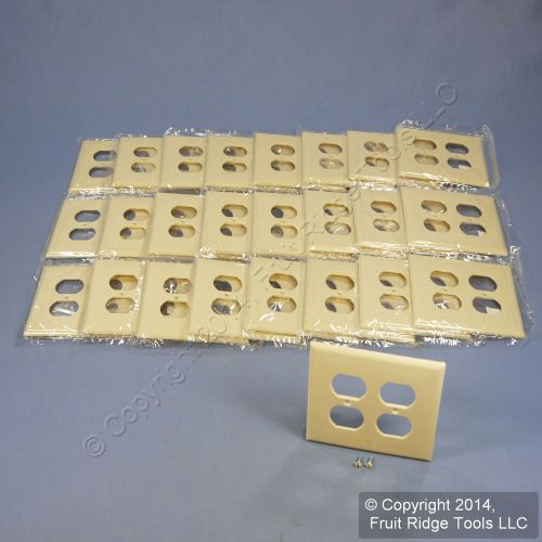 25 Eagle Mid-Size 2Gang Ivory Receptacle Thermoset Wallplate Outlet Covers 2050V