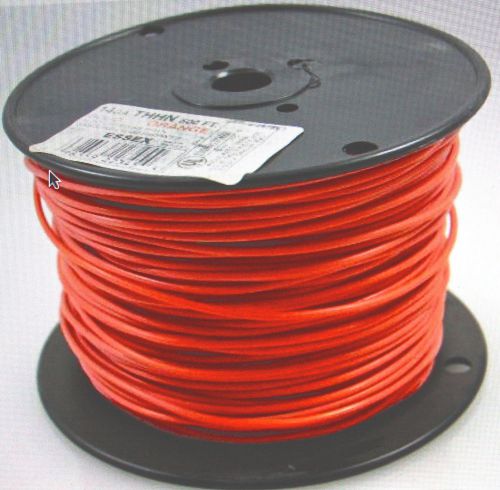 14 AWG gauge SOLID Copper Wire Insulated ORANGE 600V 500 ft THHN AWM THWN Spool