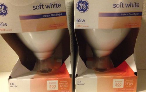 (2) GE 65w Reflector Bulb Soft White Indoor Floodlight