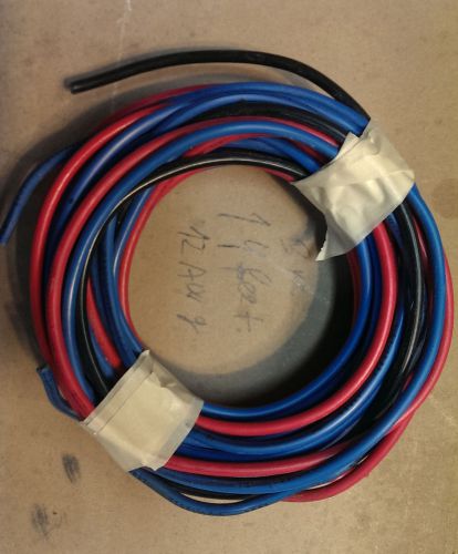 12 awg strended copper wire 3pcs by 14 feet each, red black and blue for sale