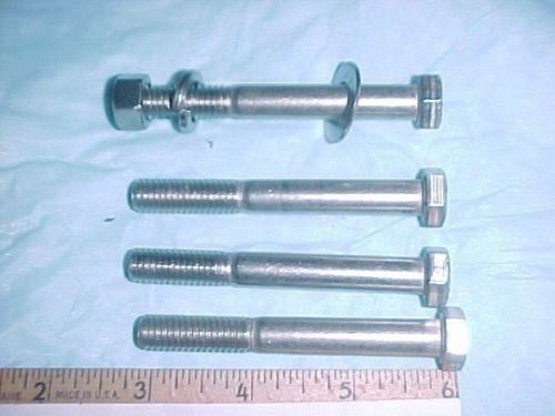 4 stainless steel hex head cap bolts 3/8-16 x 2 15/16&#034; long.  4 nuts lk wsh wshr for sale