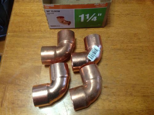 4 Qty New Nibco 1-1/4&#034; Inch Copper 90-degree Elbow Cup x Cup