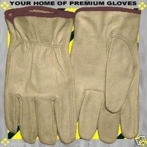 Premium driver leather work chore glove cowhide 1 pair m winter nice for sale