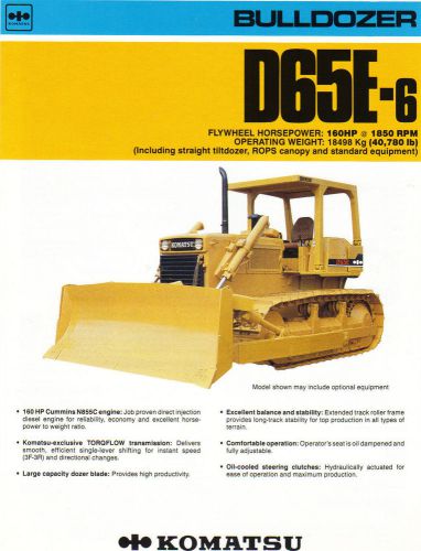 Komatsu D65E-6 Crawler Dozer Brochure and Specifications