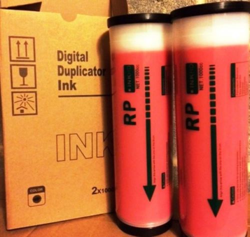 2 Riso Compatible S-4386 HD RED Ink Tubes,Risograph RP3700,RP3790 Duplicators