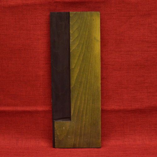 Huge Wood Letter L - GREEN Letterpress Type Printers Block 16 by 5 11/16 inches