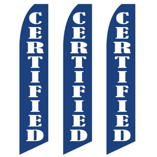 Swooper Flag 3 Pack Certified Blue With Large White Letters