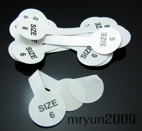 Free 100pcs jewelry ring stick tags jeweler store display string reseller size 6 for sale