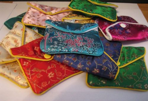 CHINESE JEWELRY POUCHES 10 ASSORTED