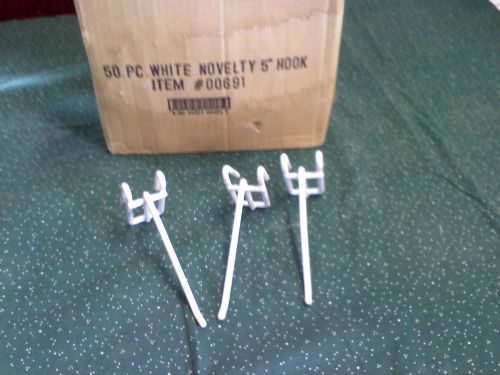 Box of 50 -  5&#034; white novelty pegboard hooks
